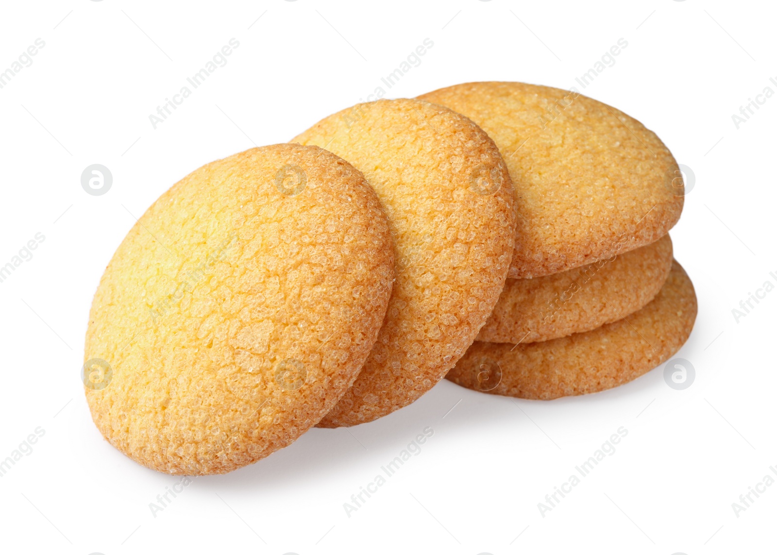 Photo of Tasty Danish butter cookies isolated on white