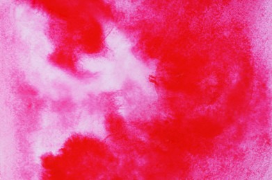 Photo of Abstract pink watercolor painting as background, top view