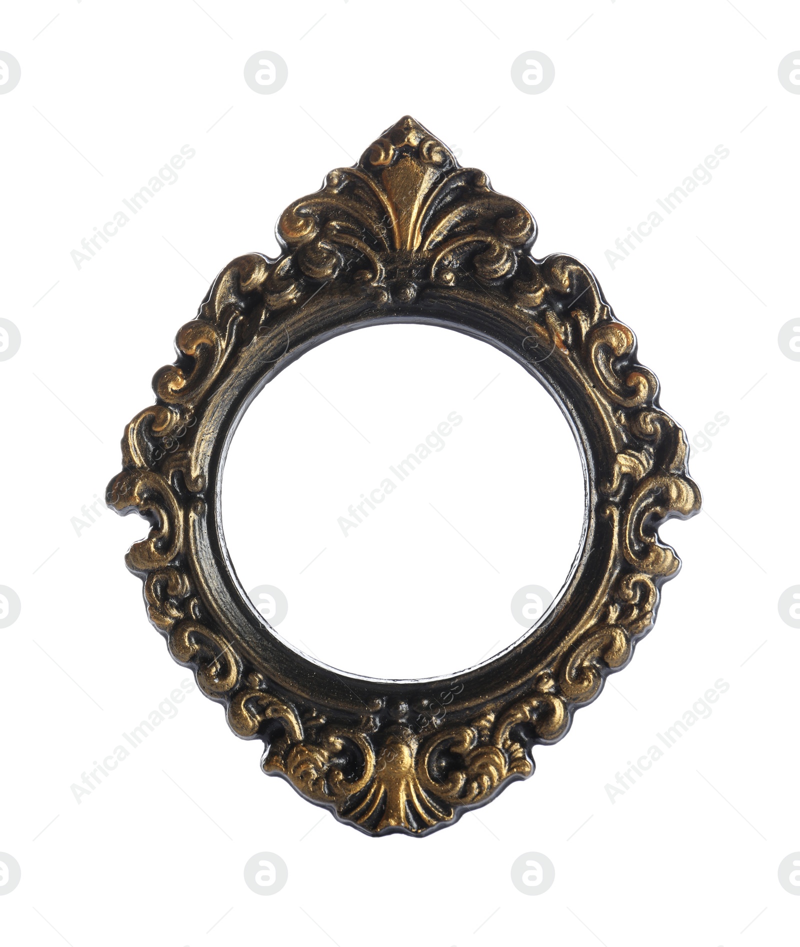 Photo of Beautiful vintage round frame isolated on white