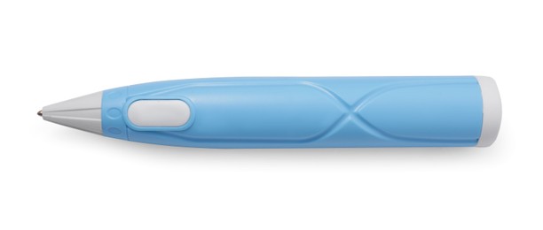 Photo of Stylish light blue 3D pen isolated on white