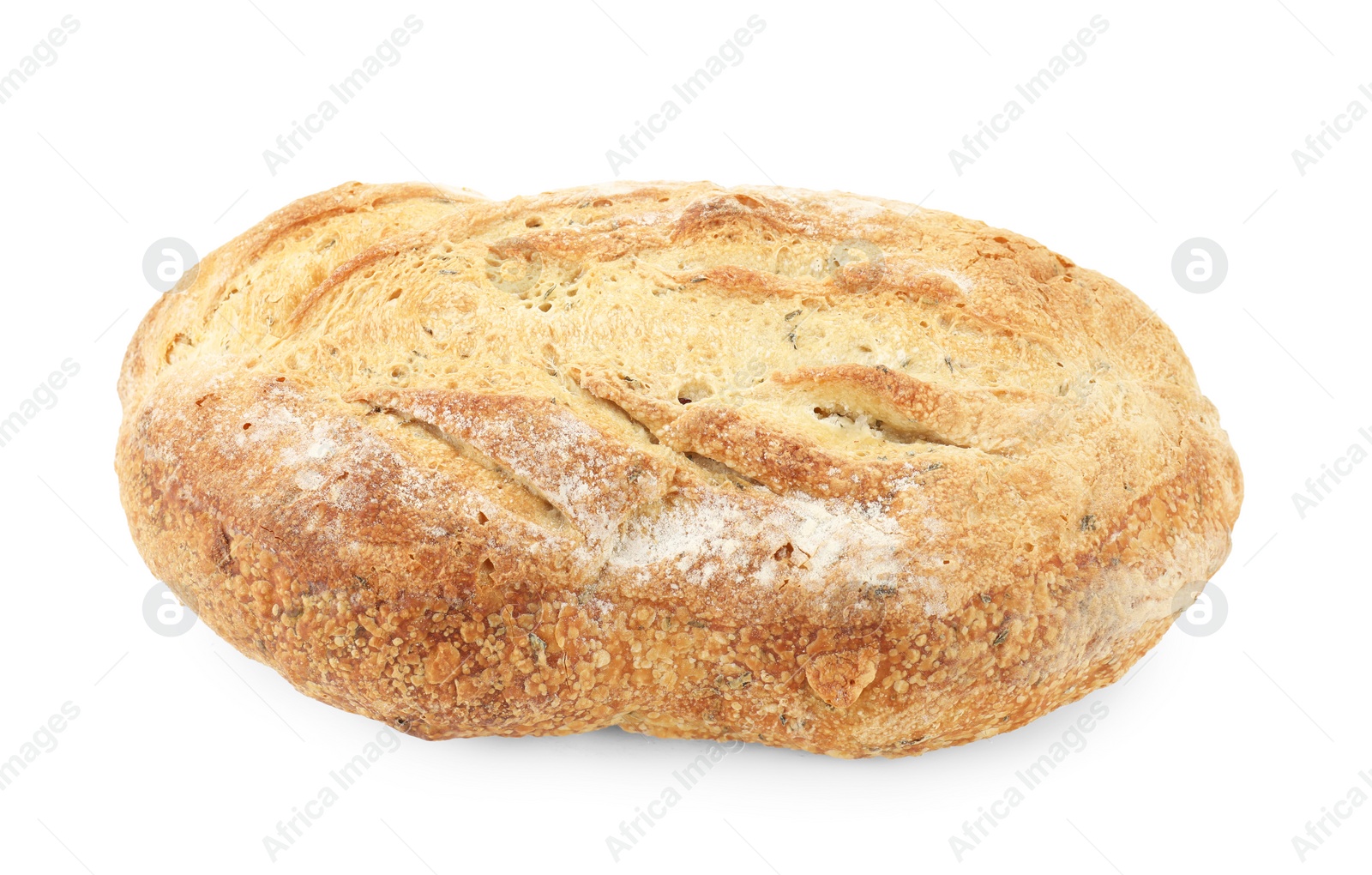 Photo of Freshly baked sourdough bread isolated on white