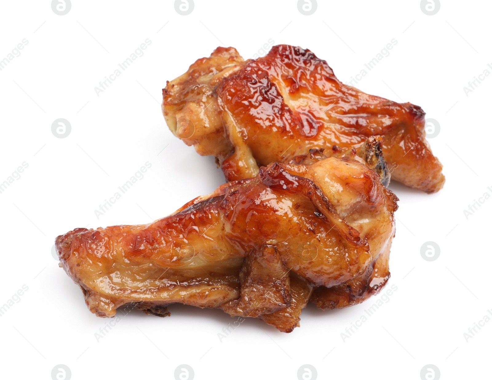 Photo of Delicious fried chicken wings isolated on white background