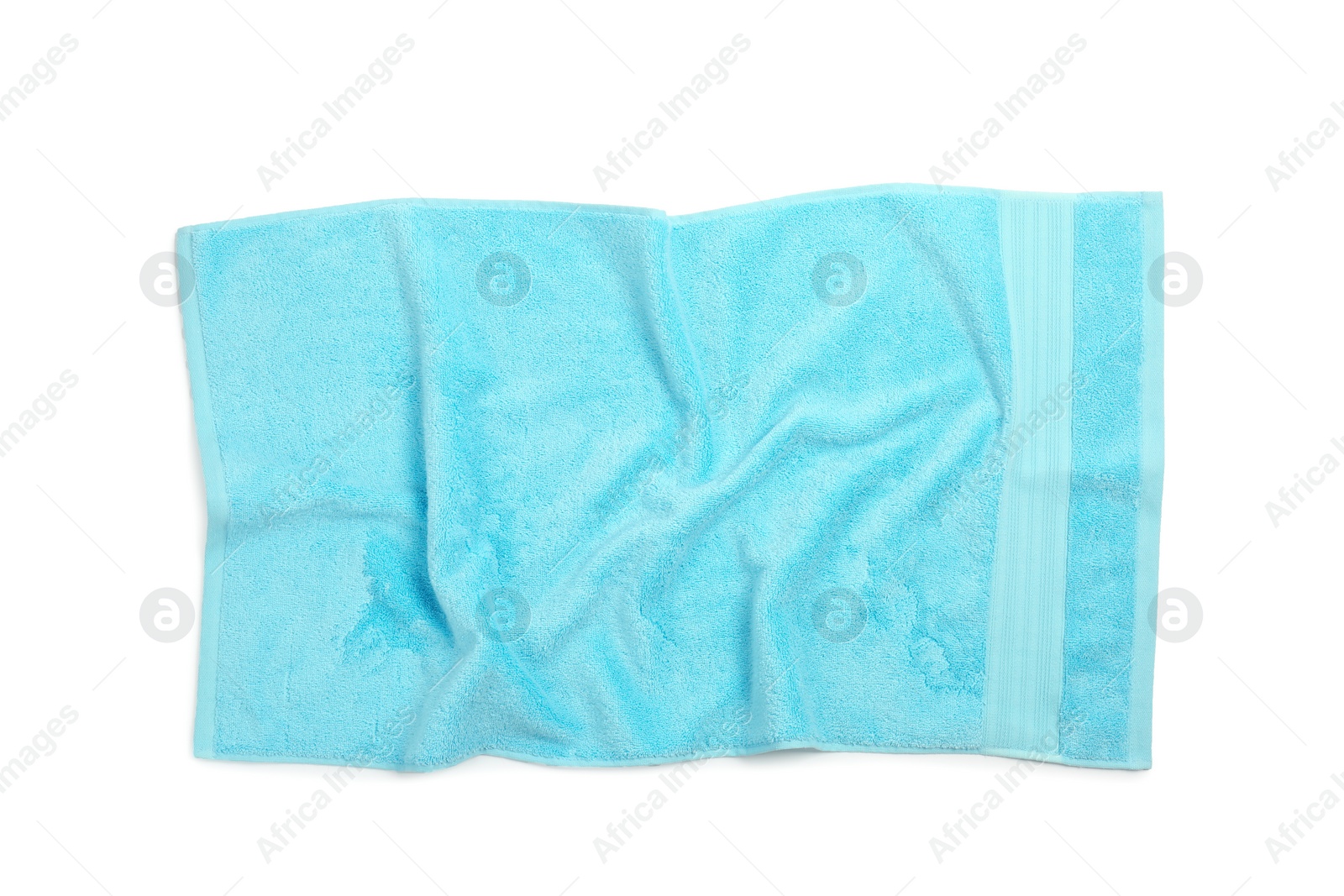 Photo of Clean soft towel on white background