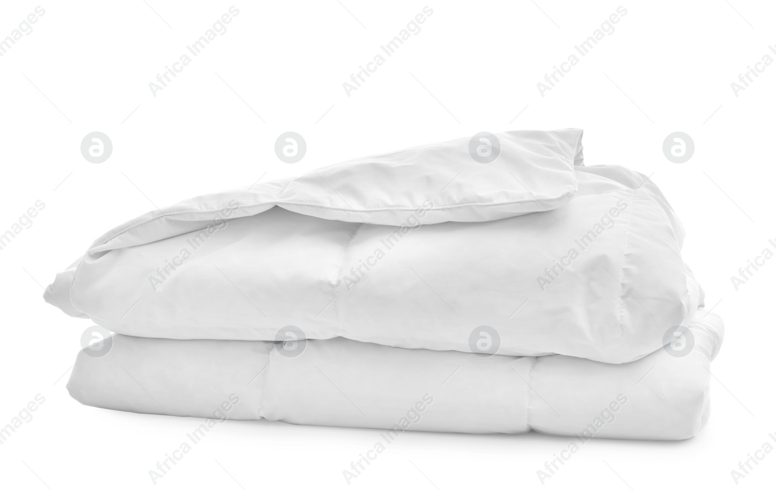 Photo of New soft folded blanket isolated on white