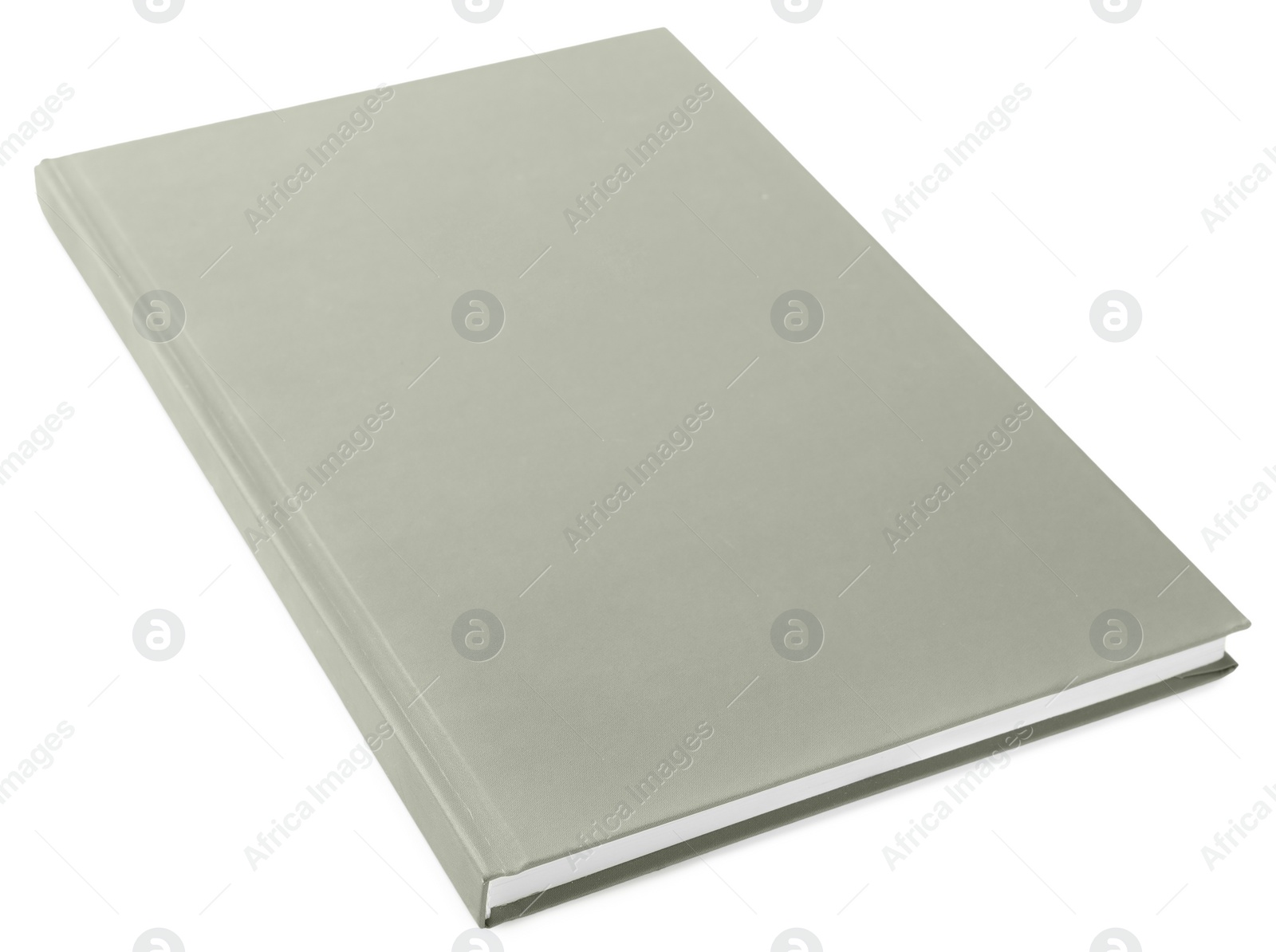 Photo of Stylish grey hardcover notebook isolated on white