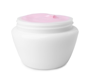 Photo of Jar of body cream on white background