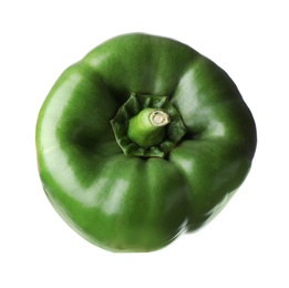 Photo of Ripe green bell pepper isolated on white