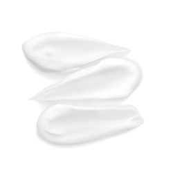 Photo of Sample of natural body cream on white background