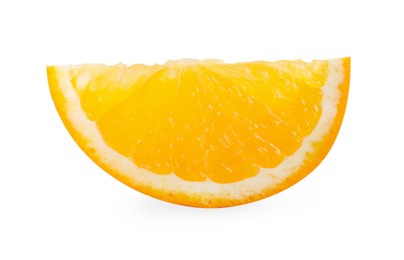 Photo of Slice of juicy orange isolated on white