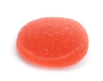 Bright delicious jelly candy on white background