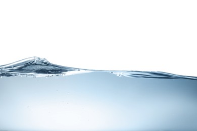 Transparent clear water wave on grey background