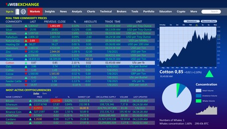 Illustration of Online stock exchange application with current information, illustration