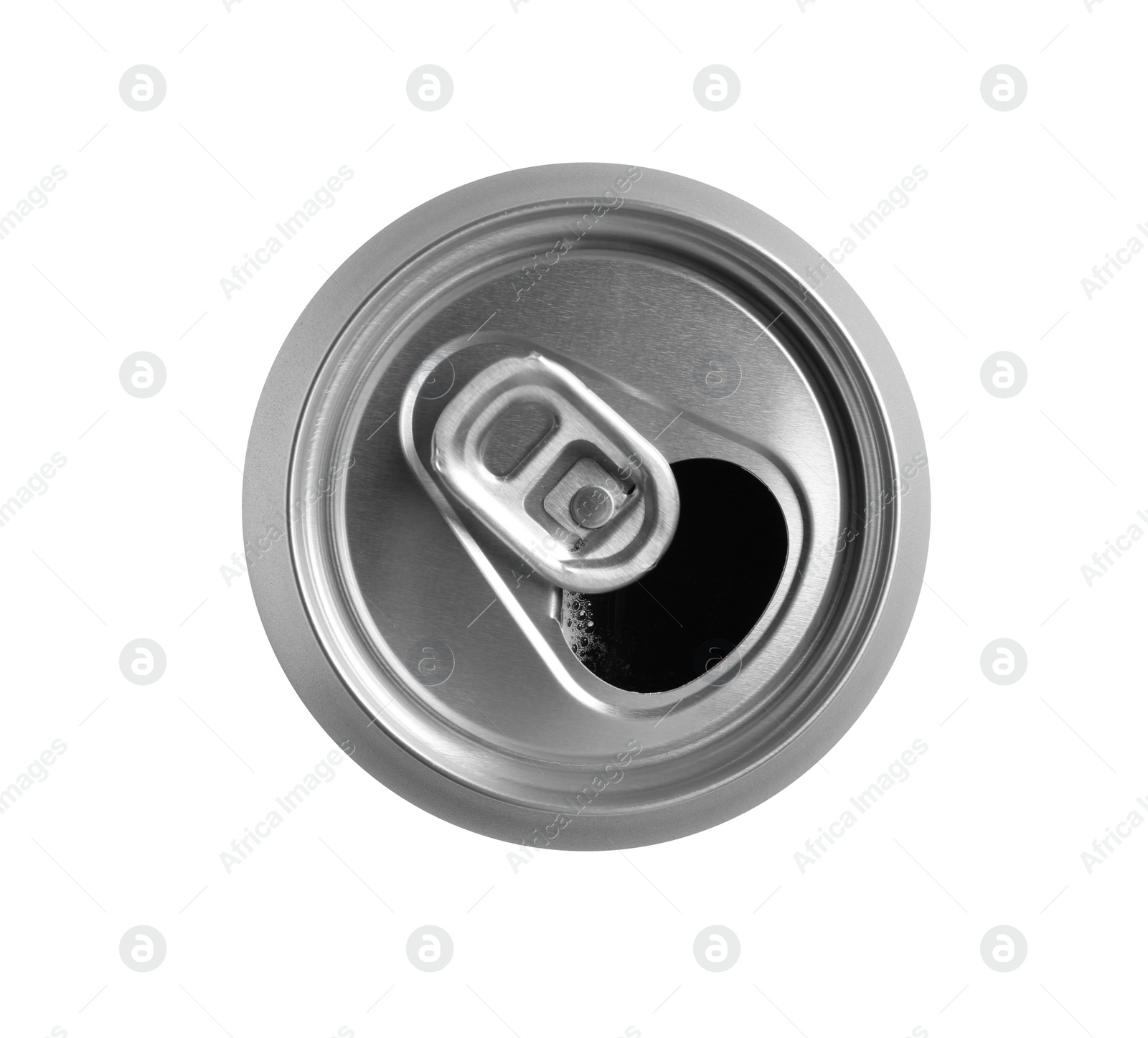 Photo of Aluminium can isolated on white, top view