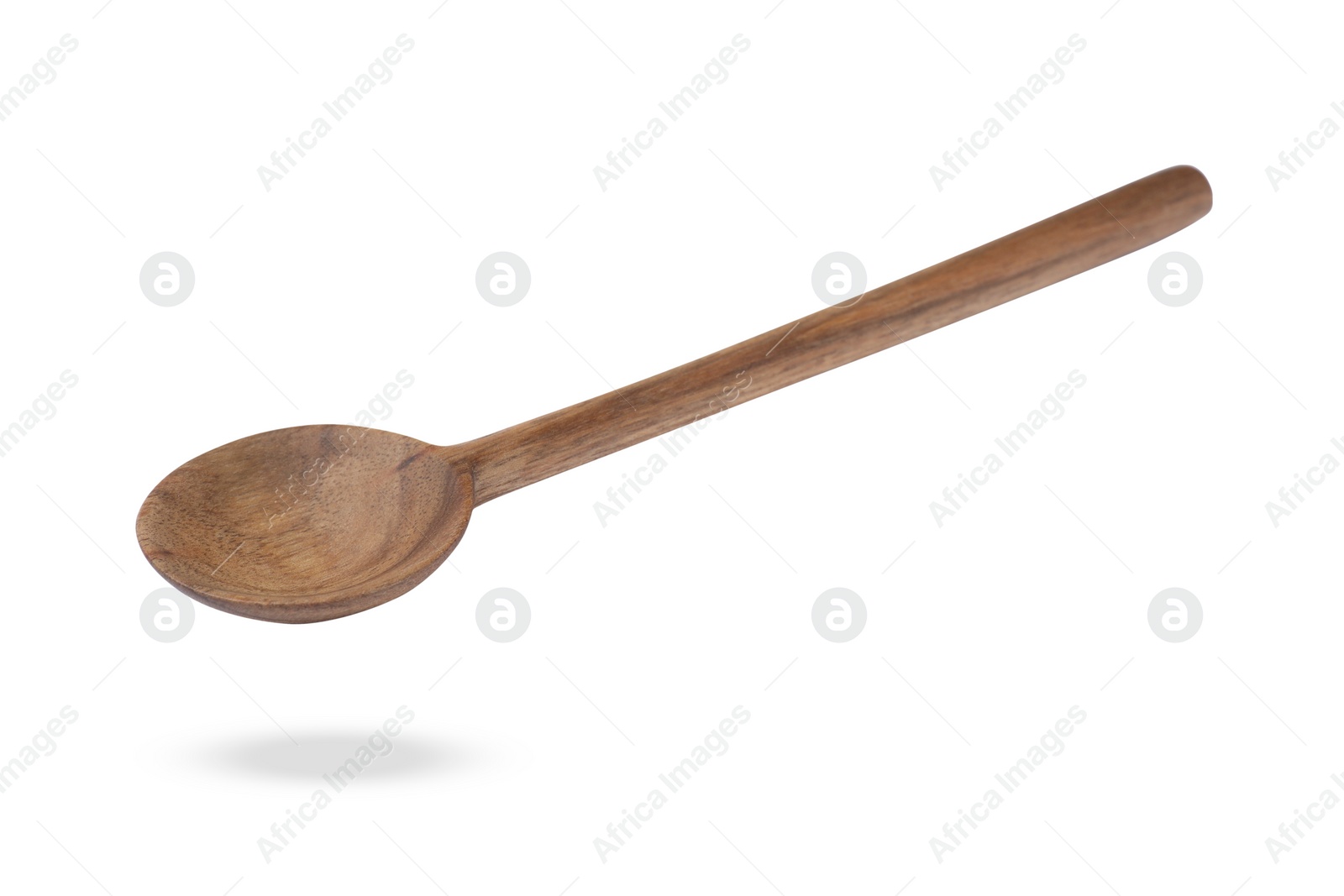 Image of Wooden spoon in air isolated on white