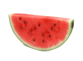 Slice of delicious ripe watermelon isolated on white