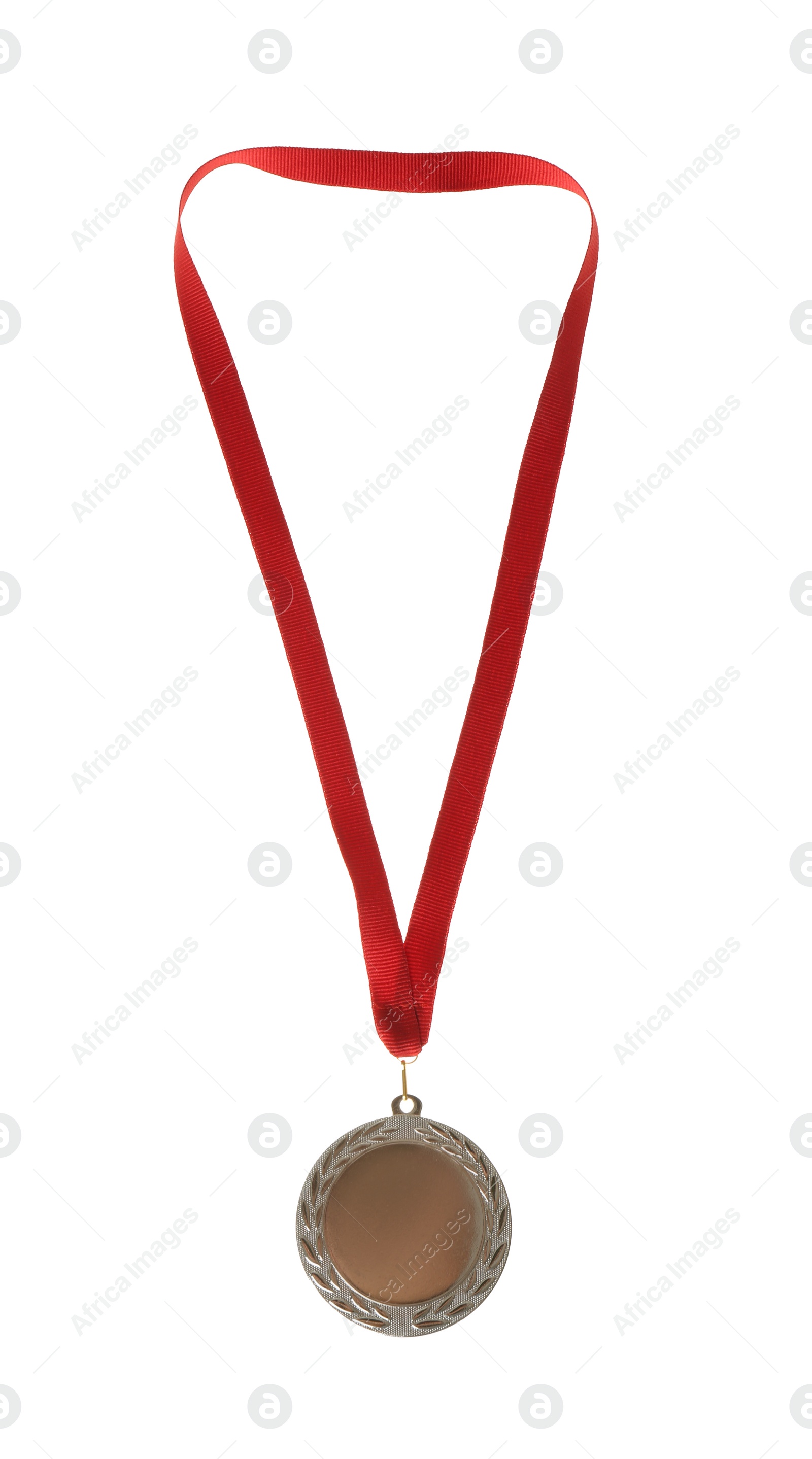 Photo of Silver medal isolated on white. Space for design