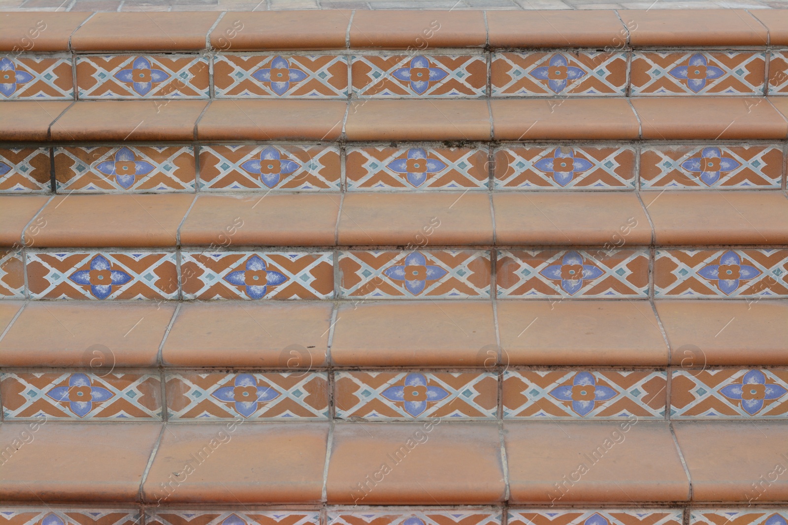 Photo of View of beautiful stairs with pattern outdoors