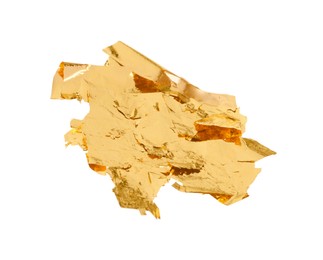 Photo of Piece of edible gold leaf isolated on white