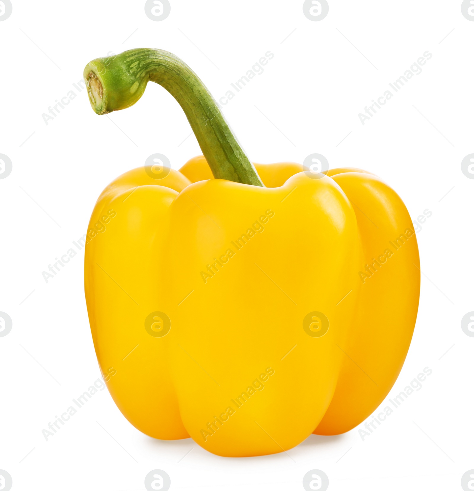 Photo of Ripe yellow bell pepper isolated on white