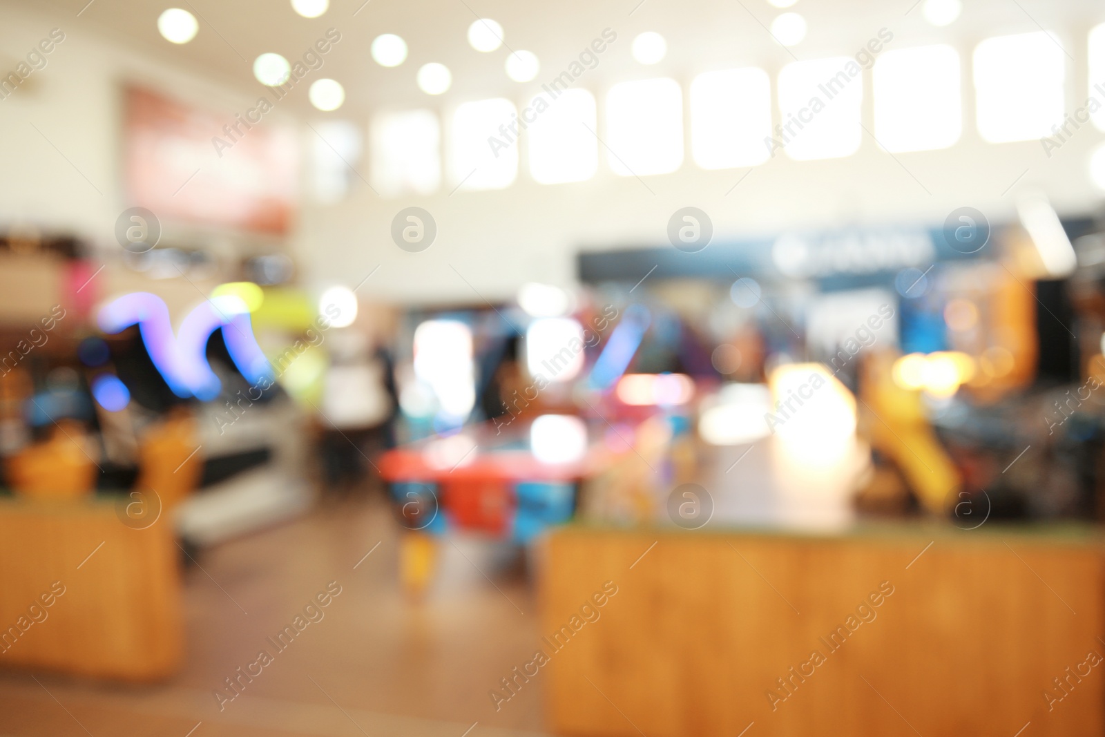 Photo of Blurred view of game play zone in modern shopping mall