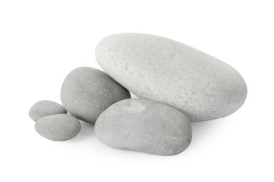 Photo of Group of different stones isolated on white