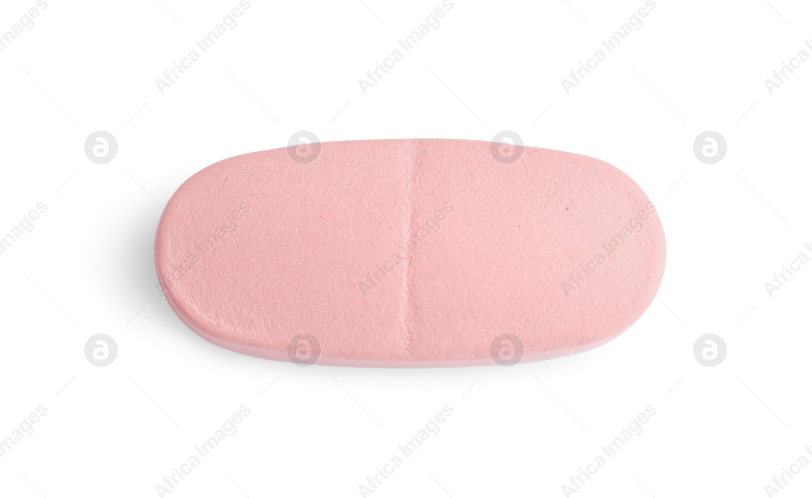 Photo of One pill isolated on white, top view