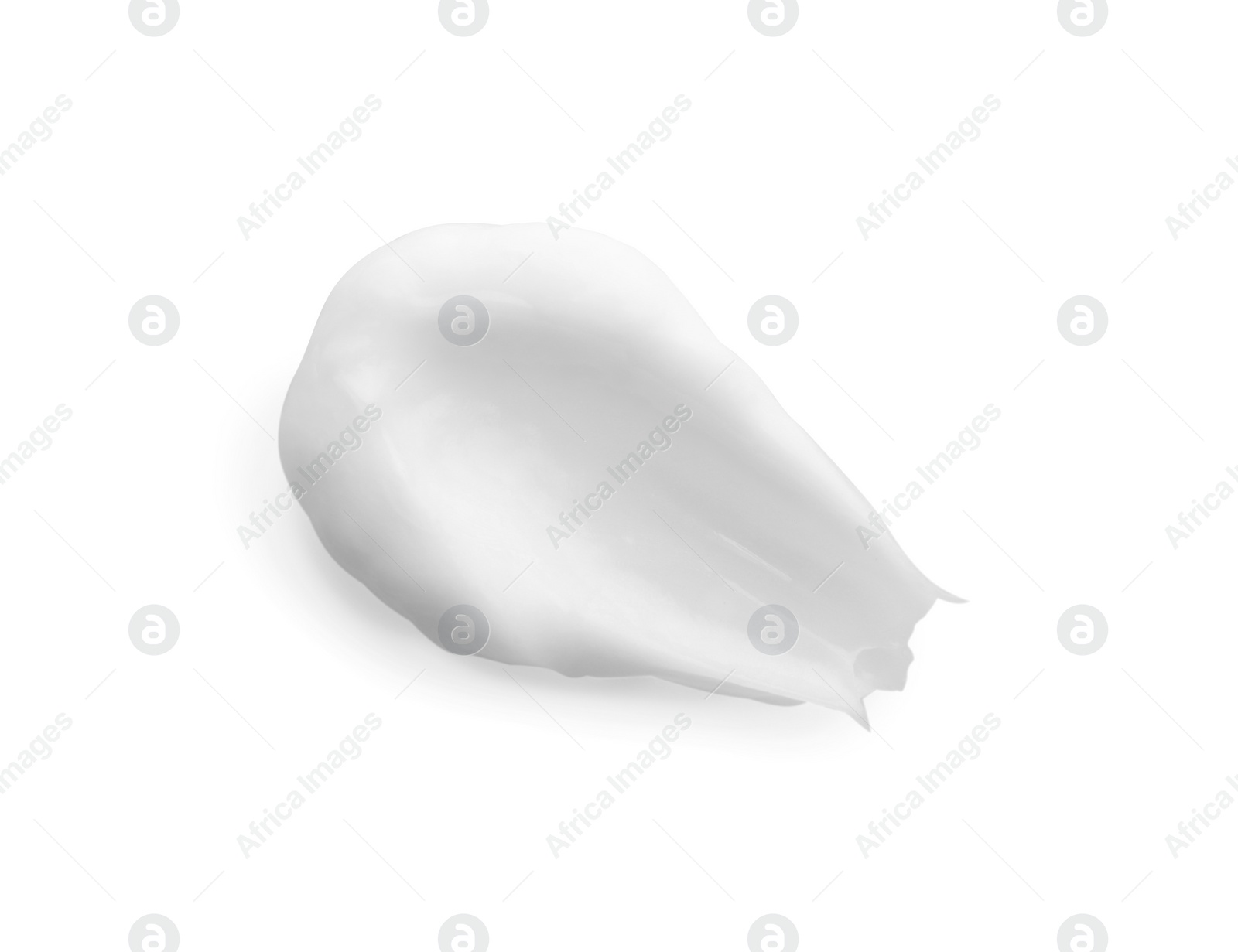 Photo of Sample of facial cream isolated on white, top view