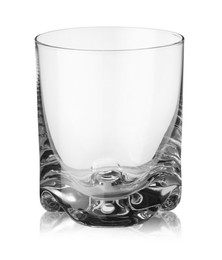 Photo of Empty glass for whiskey isolated on white