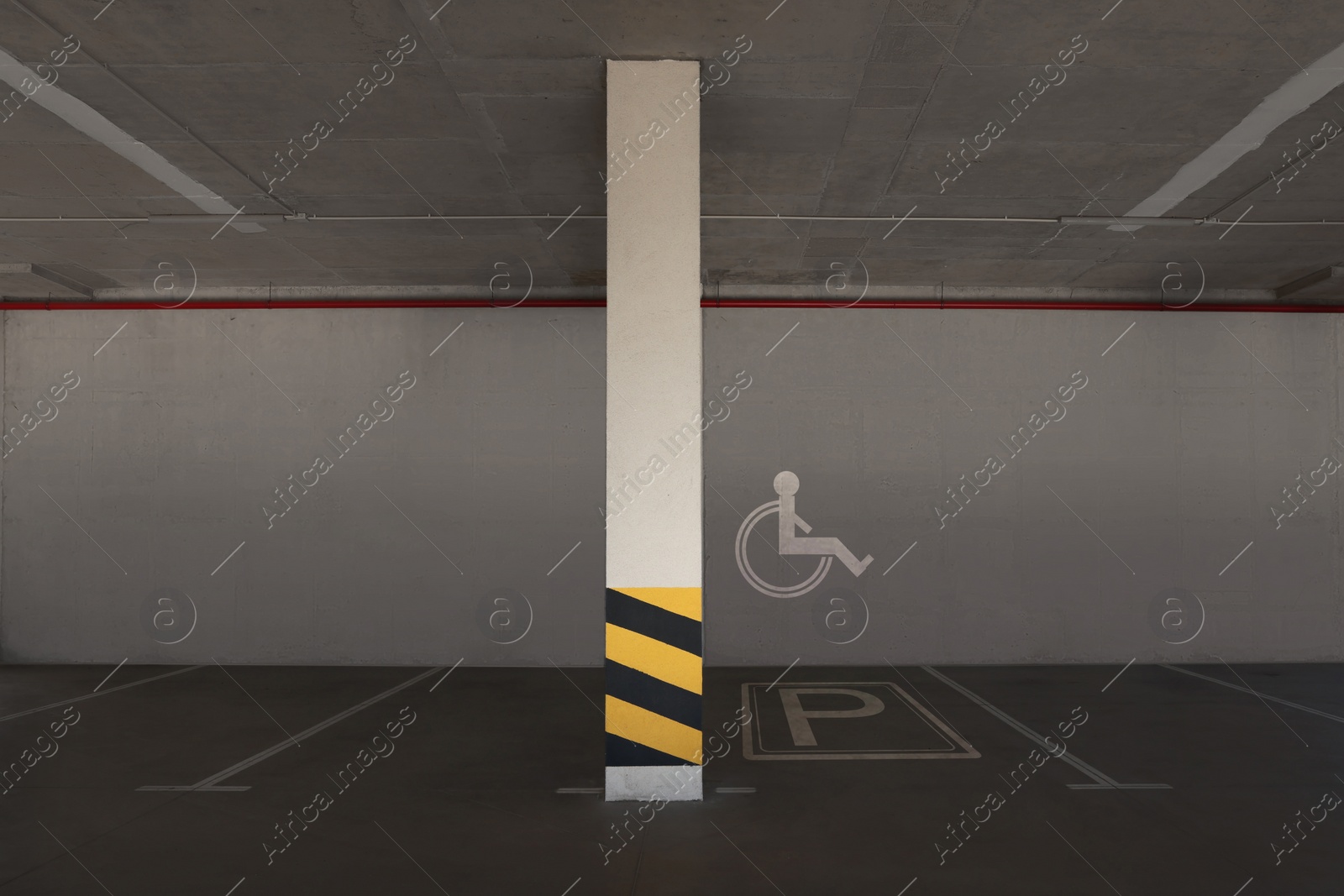 Image of Car parking garage with wheelchair symbol 