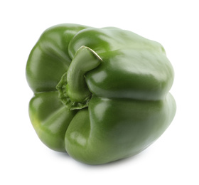 Photo of Fresh ripe green bell pepper isolated on white