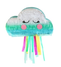 Photo of Bright colorful cloud pinata isolated on white