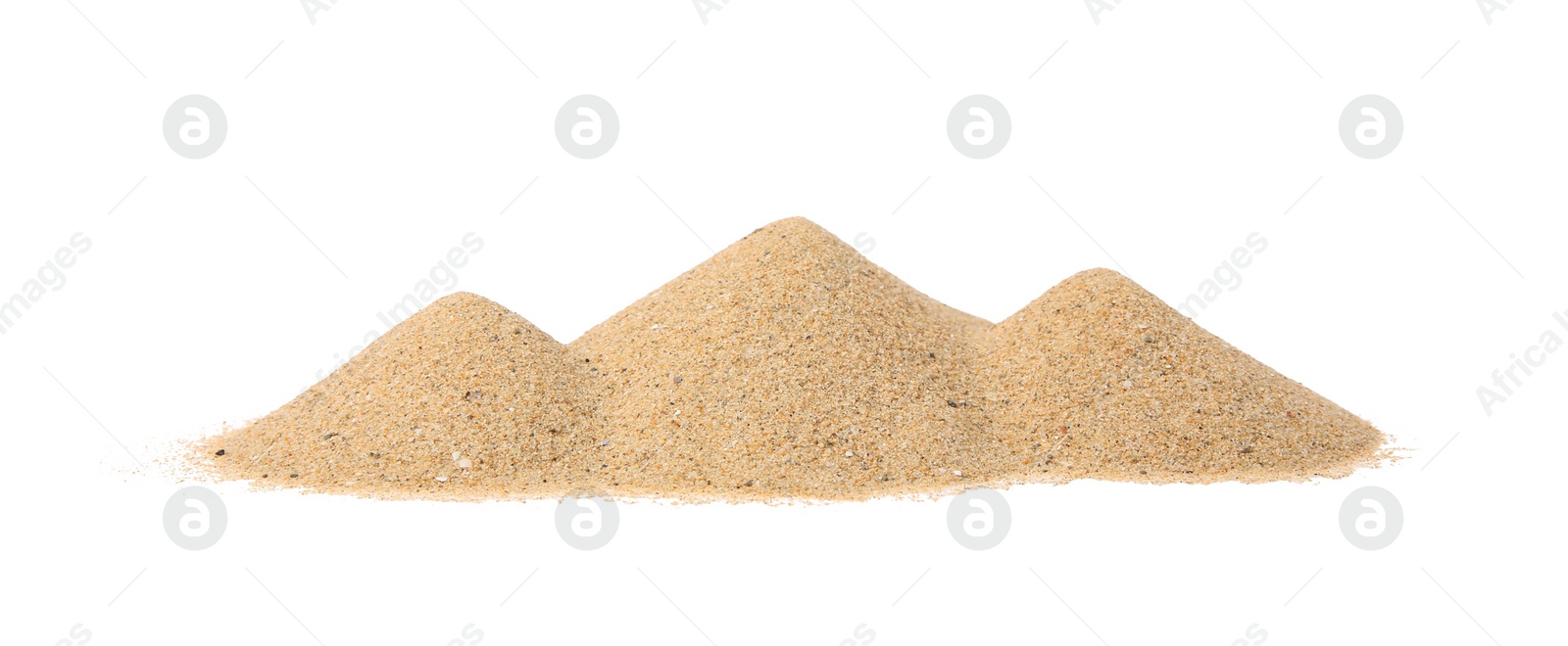 Photo of Heaps of beach sand isolated on white