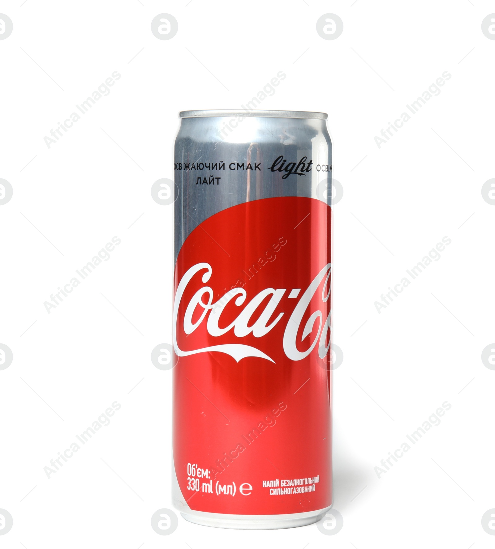 Photo of MYKOLAIV, UKRAINE - NOVEMBER 14, 2018: Coca-Cola can on white background