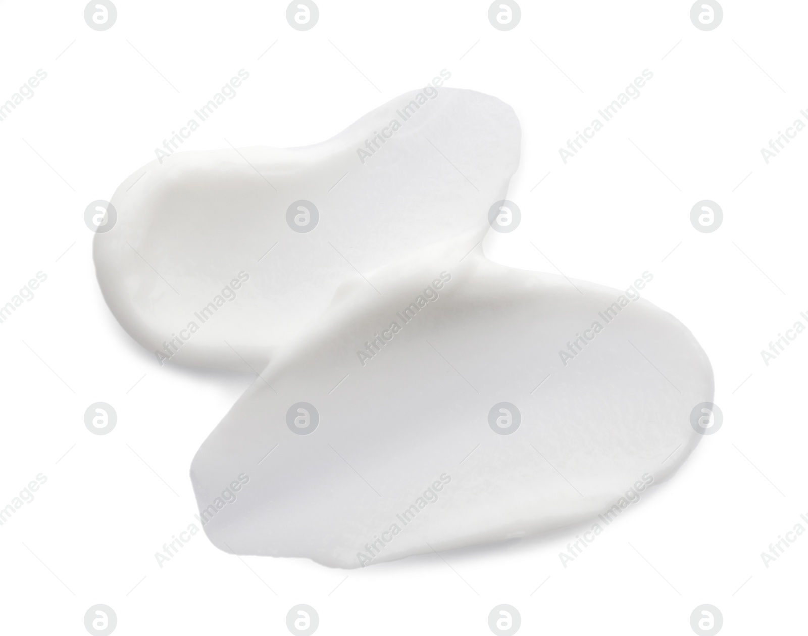 Photo of Samples of face cream on white background