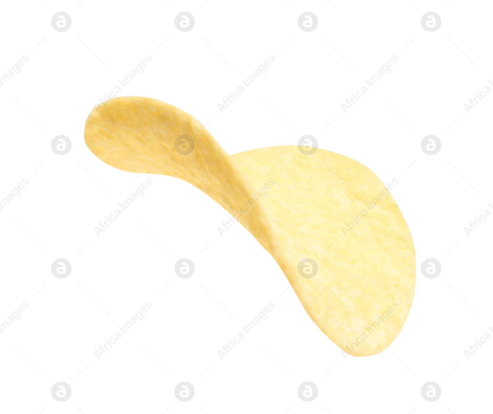 Photo of Tasty crispy potato chip on white background