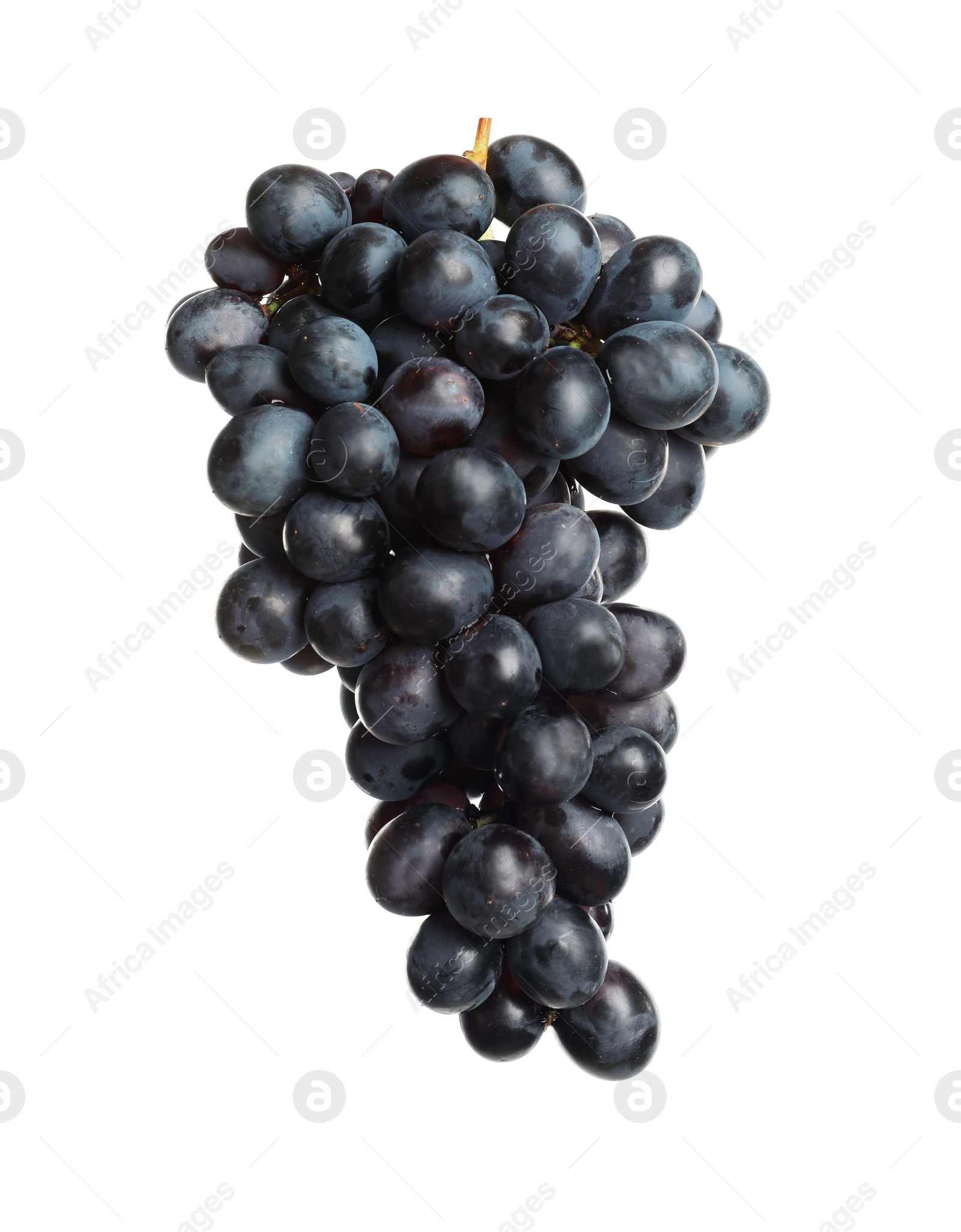 Photo of Bunch of fresh ripe juicy grapes isolated on white