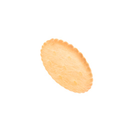 Crispy cracker isolated on white. Delicious snack