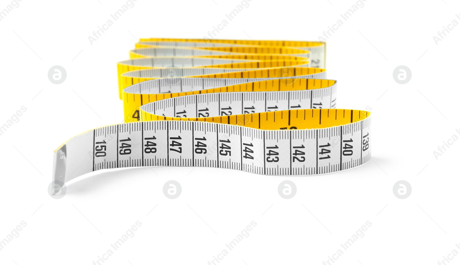 Photo of Measuring tape on white background