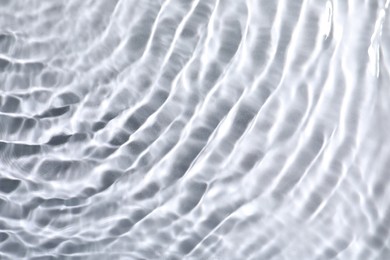 Closeup view of water with rippled surface on light background