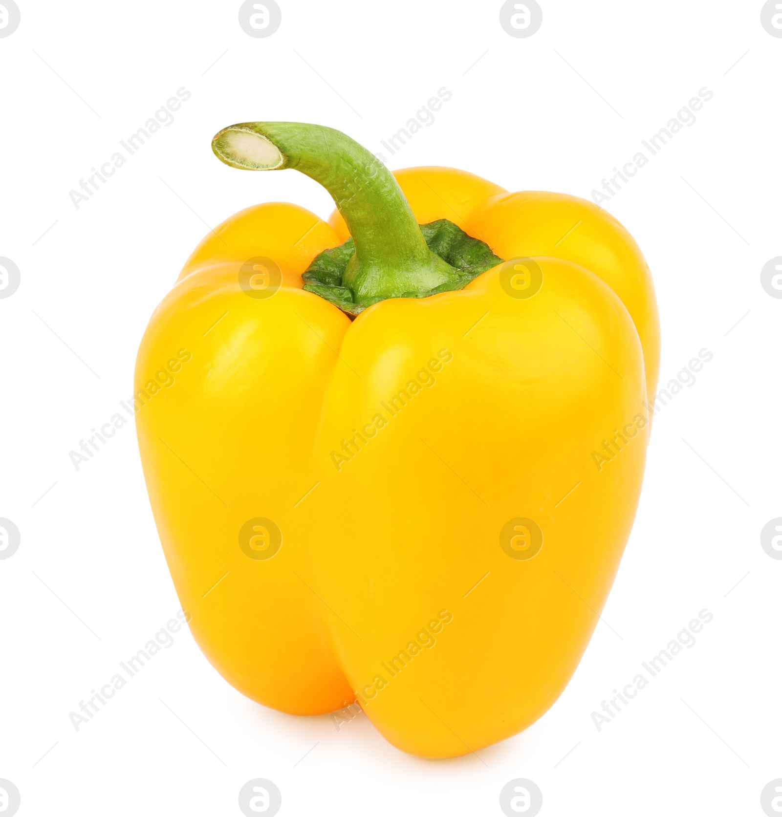 Photo of Ripe yellow bell pepper isolated on white