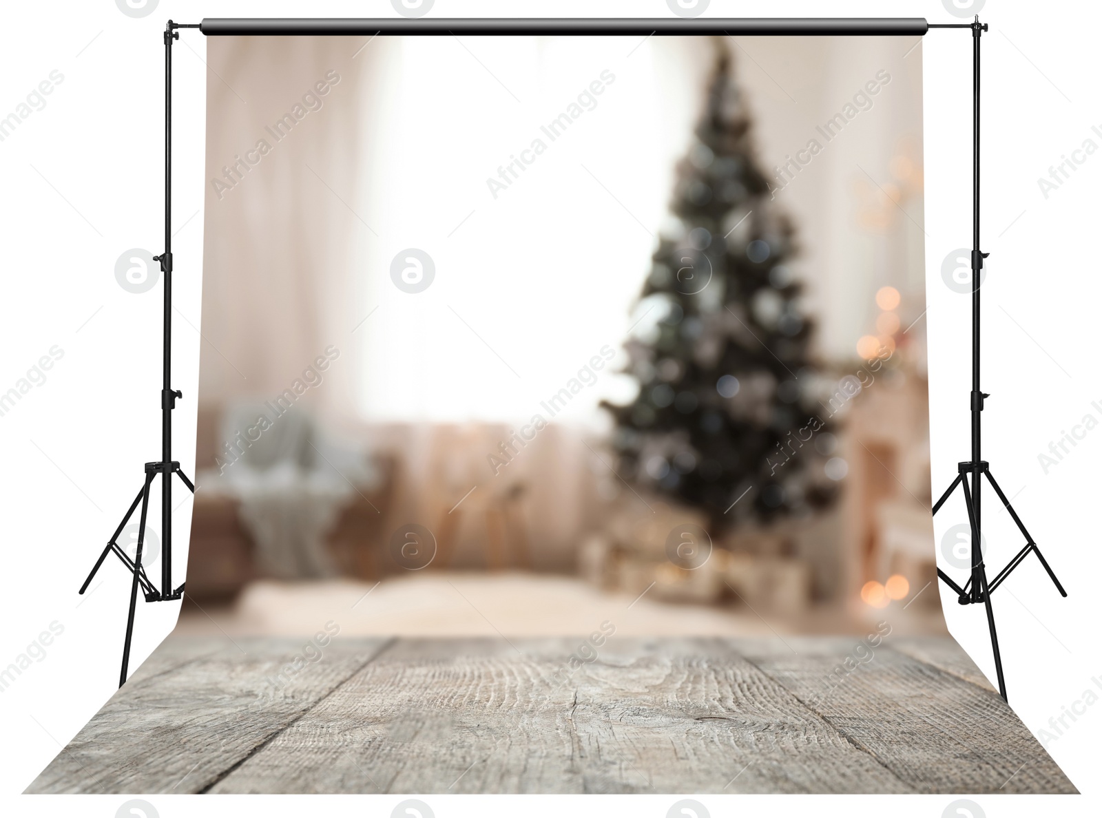 Image of Professional studio background for Christmas photo session isolated on white