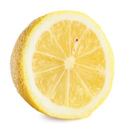 Half of lemon isolated on white. Citrus fruit