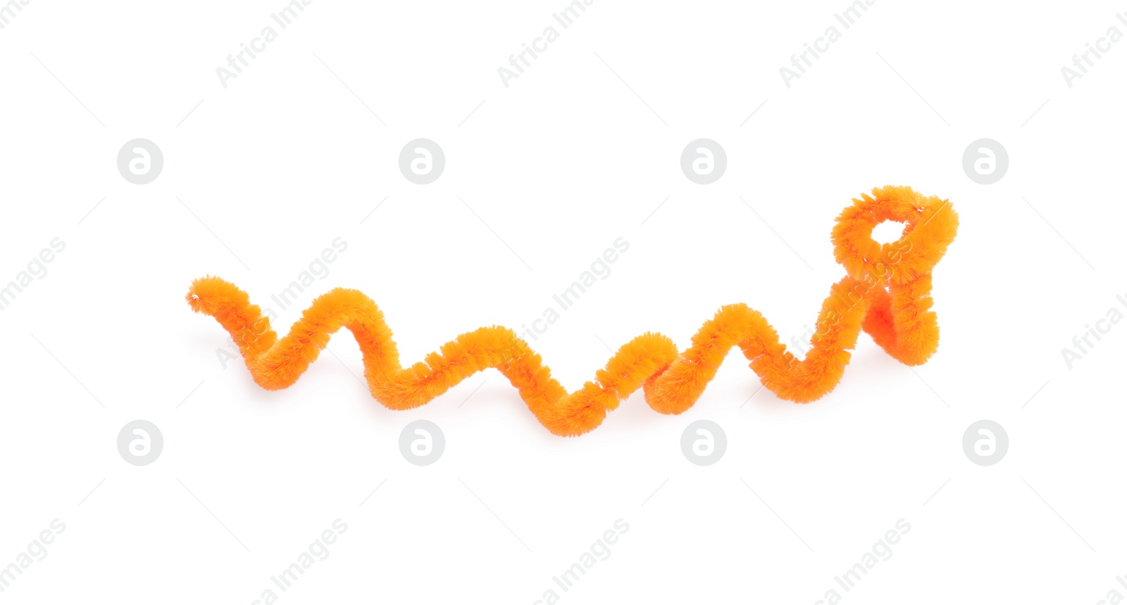 Photo of Orange fluffy wire isolated on white, top view. Clown's accessory
