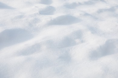 White snow as background, closeup. Winter season