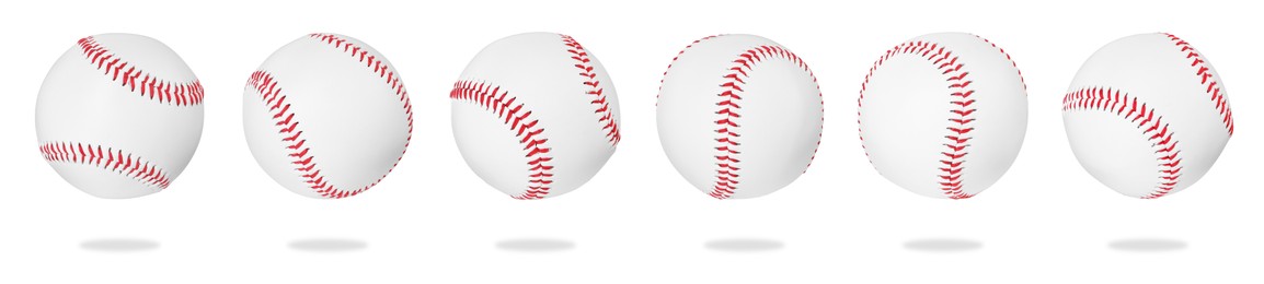 Baseball ball isolated on white, different sides