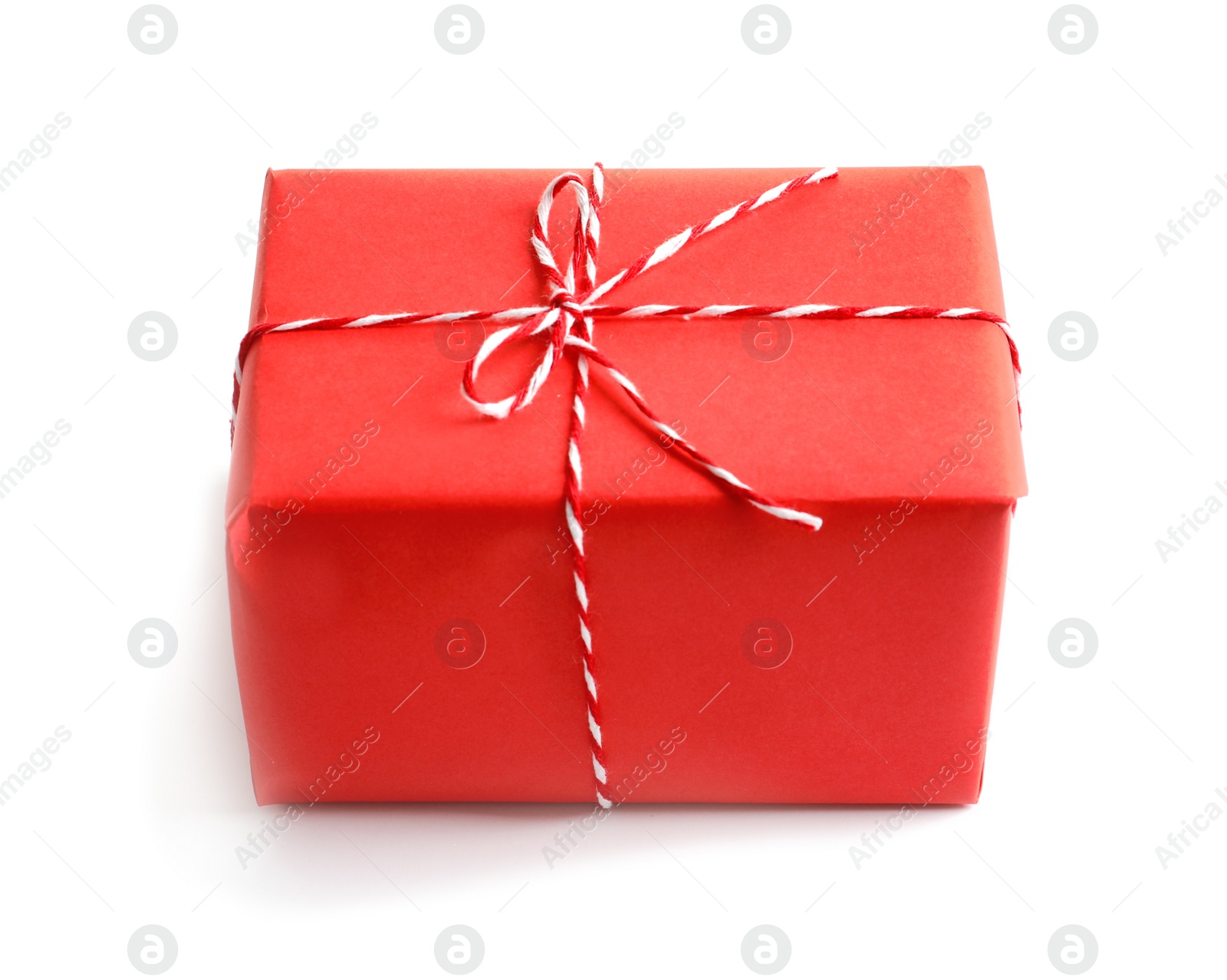 Photo of Beautifully wrapped gift box on white background