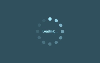 Loading process screen. Illustration on teal background