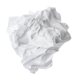 Crumpled sheet of paper isolated on white