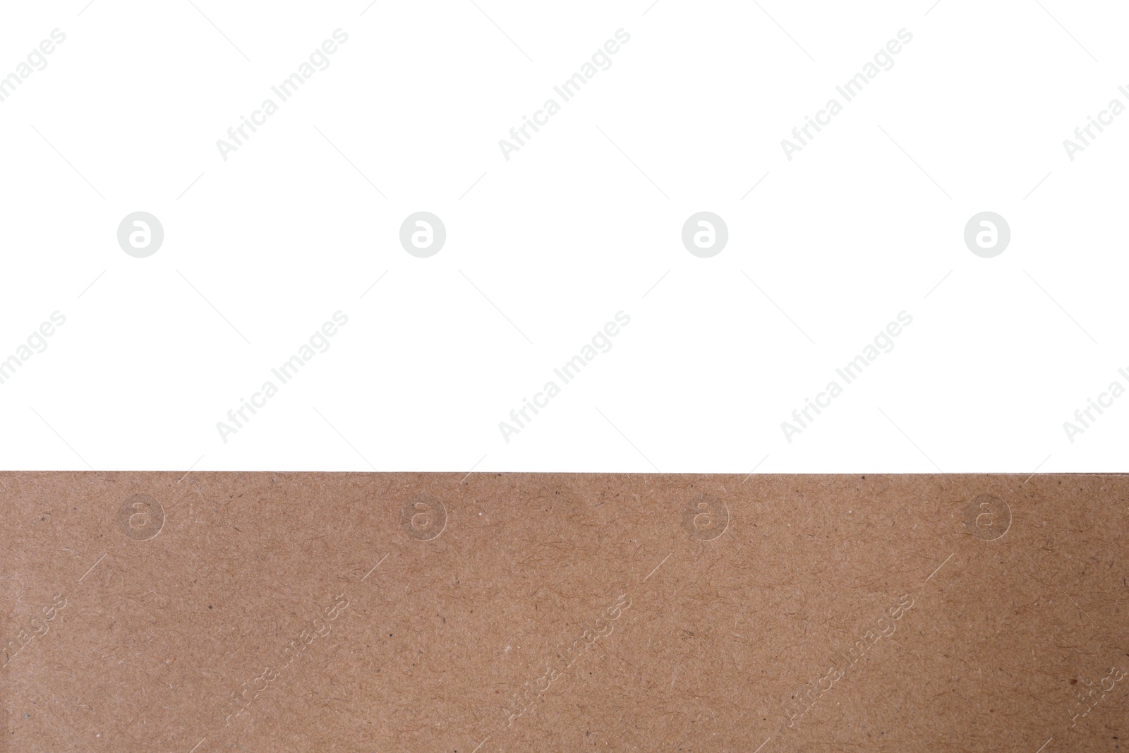 Photo of Kraft paper bag on white background, closeup