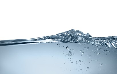 Splash of clear water on grey background